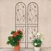 4 Pack Metal Garden Trellis 86.7" X 19.7" Rustproof Trellis For Climbing Plants Outdoor Flower Support Butterfly Deco Black_maomaolike.com