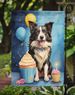 Border Collie Happy Birthday Garden Flag Mailbox Flag Decorative Yard Flag Banner Outside Patio Artwork Yard Flower Beds, Garden Size, Multicolor_maomaolike.com