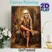 Sai Baba Themed Spiritual Painting Poster, Warm-toned Realistic Traditional Scene Poster, Serene Spiritual Artwork, Ideal For Home Prayer Space And_maomaolike.com