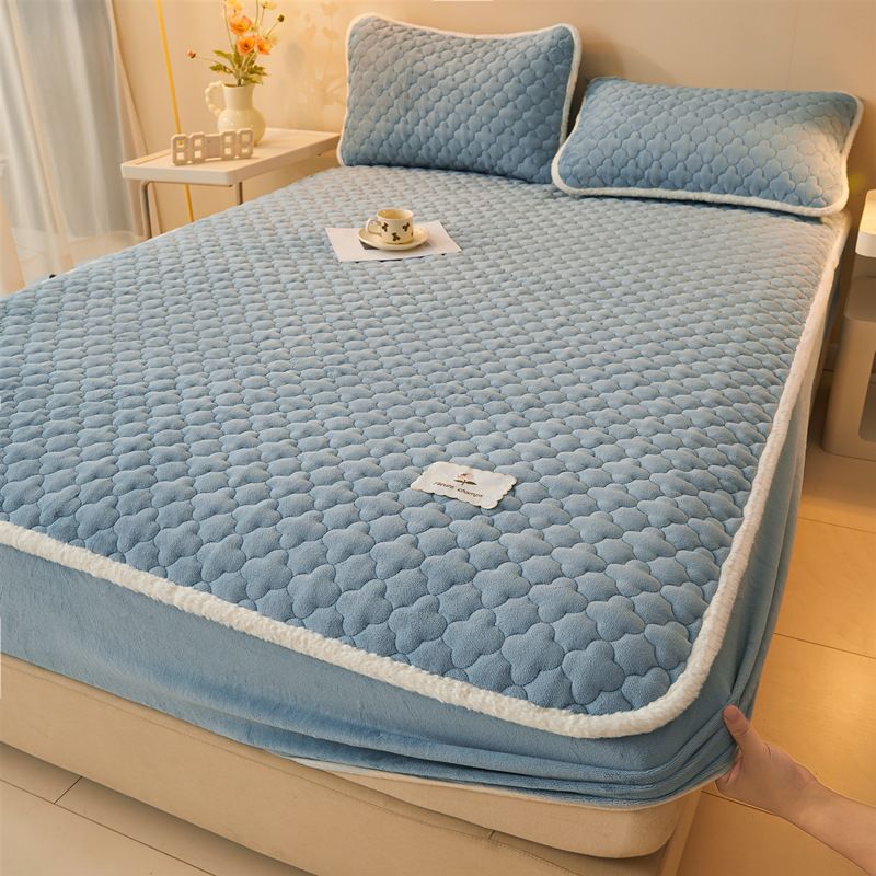 Milk Velvet Piece Winter Mattress Protector Thickened Coral Fleece Dormitory Single Sheet Bed Cover_maomaolike.com