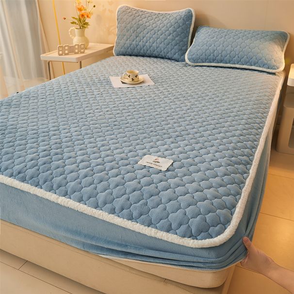 Milk Velvet Piece Winter Mattress Protector Thickened Coral Fleece Dormitory Single Sheet Bed Cover_maomaolike.com