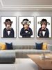 Triple-breasted Suit And Gorilla Decorative Painting; A Cynical View Of Wealth And Culture; An Attitude Of ‘see No Evil, Hear No Evil, Speak No Evil’_maomaolike.com
