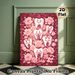 Cartoon Tooth & Rose Themed Painting Poster, Pastel Pink Cute Smiling Teeth With Bows & Floral Poster, Charming Dental-themed Decor Ideal For Dental_maomaolike.com