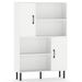 47 Inch Storage Cabinet Freestanding Bookcase With 2 Doors And 4 Open Shelves With Adjustable Foot Pads For Books, Photos, Decorations And Storage Boxes_maomaolike.com