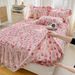 Pure Skirt Single Piece Princess Girl Lace Cover Three-Piece Set Full Cotton Thickened Quilted Non-Slip Bed Sheet Style_maomaolike.com