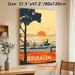 Jerusalem Cityscape Painting Poster, Warm-toned Vintage Travel Style Poster, Captivating Sunset-over-city View With Iconic Domed Building, Ideal For_maomaolike.com