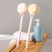 Long Handle Soft Bristle 2-in-1 Back Scrubber Double-Sided Bathroom Shower Brush Ball Bath Tool_maomaolike.com