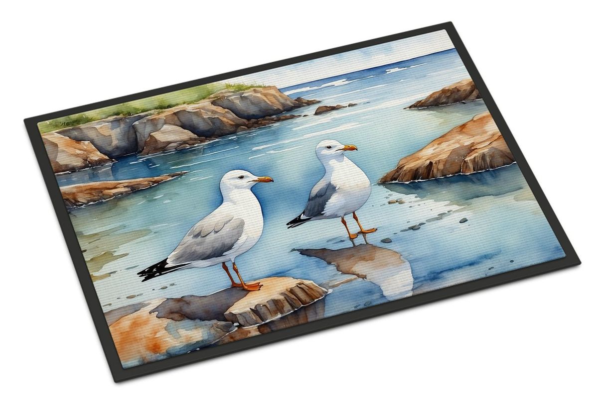 Gulls Scavenging Doormat Front Door Mat Indoor Outdoor Rugs For Entryway, Non Slip Washable Low Pile, 24H X 36W_maomaolike.com