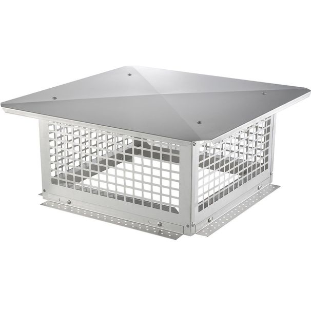 VEVOR Chimney Cap, 17 X 17 Inch, 304 Stainless Steel Fireplace Chimney Cover, Not Easily Toppled & Practical Accessories & Easy Installation, Fits Mesh Flue Covers Outside Clay Flue Shingles, Silver_maomaolike.com