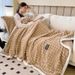 Cross-Border A-Class Thickened Golden Mink Milk Velvet Cut Grid Multi-Functional Throw Office Nap Blanket Wholesale_maomaolike.com