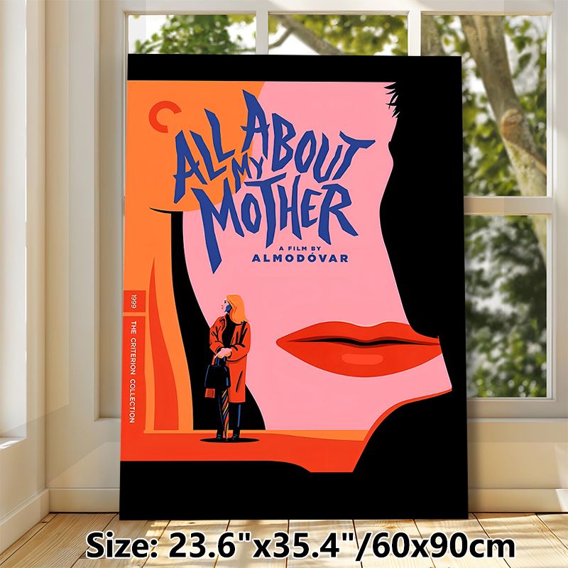 All About My Mother Themed Painting Poster, Bold Graphic Art Style Poster, Stylized Female Figure With Striking Typography, Cinematic Wall Decor Ideal_maomaolike.com