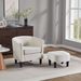 Velvet Accent Chair With Ottoman, Modern Barrel Chair Armchair For Living Room, Bedroom, White_maomaolike.com
