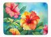 Hawaii Hawaiian Hibiscus In Watercolor Memory Foam Kitchen Mat Machine Washable Anti-Fatigue Mat Cushion Comfort Bath Mat Or Kitchen Rug_maomaolike.com
