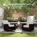 Outdoor Wicker Swivel Recliner Chair, Lifting Footrest, 360° Rotating Basic, Water-resistant Cushions, Khaki_maomaolike.com