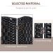 Room Divider, 6 Panel Folding Privacy Screen, 6FT Tall Portable Wicker Weave Partition Wall Divider For Bedroom, Home Office, Black_maomaolike.com
