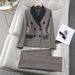Women's Clothing houndstooth small suit jacket Women's Mid-length slim temperament suit jacket professional suit_maomaolike.com