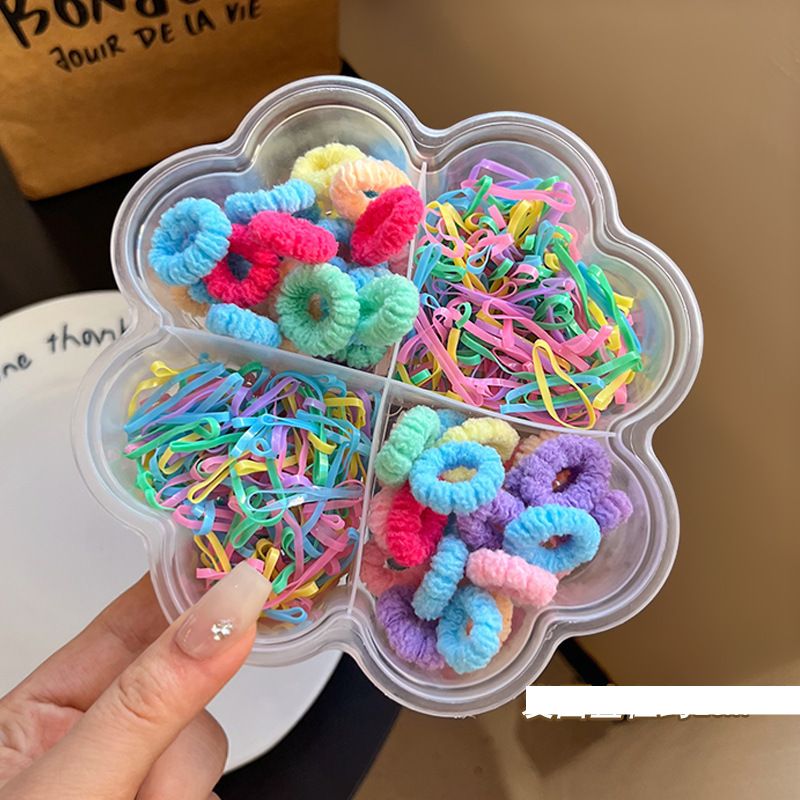 Unisex Candy color children's gift box Rubber band headband Cute baby hair harmless High stretch hair band hair accessories_maomaolike.com