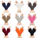 Unisex Knitted half-finger gloves women's short fingerless cuff pair warm double diamond check gloves_maomaolike.com