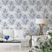 Minimalist Blue Botanical Wallpaper – Scandinavian Style, Peel & Stick, Elegant & Removable Wall Decor_maomaolike.com