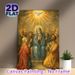 Pentecost Themed Painting Poster, Warm-toned Religious Scene With Praying Figures & Holy Spirit Dove Poster, Serene Spiritual Decor Ideal For Home_maomaolike.com
