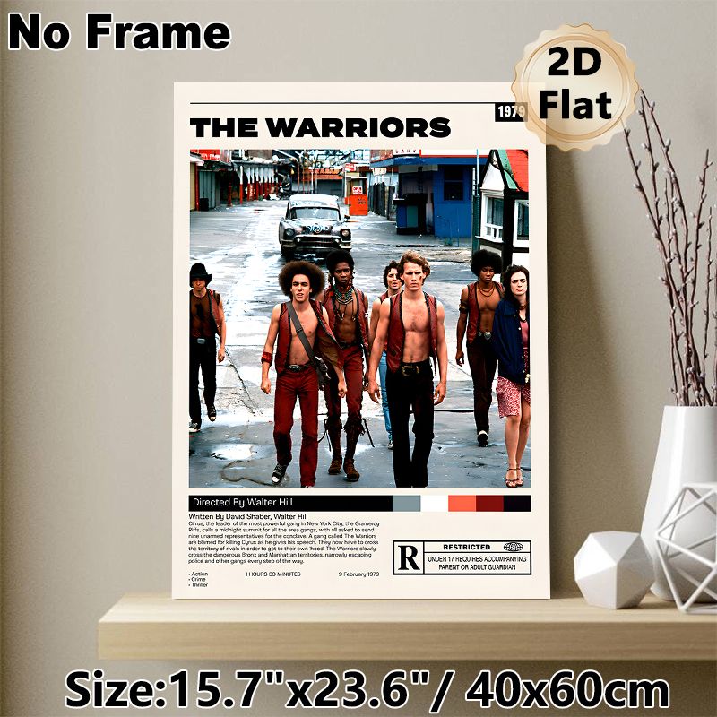 The Warriors Movie Painting Poster, Vintage Retro Urban Gang Scene Poster, Nostalgic Cinematic Artwork, Ideal For Home Theater & Living Room Decor_maomaolike.com
