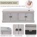 Storage Bench With 4 Doors And Adjustable Shelves,Shoe Bench With Removable Cushion For Living Room,Entryway_maomaolike.com