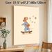 Skateboarding Mouse Painting Poster, Warm-toned Cute Cartoon Poster, Playful Design Of Mouse In Striped Outfit On Skateboard With Butterflies, Brings_maomaolike.com
