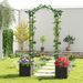 82 X 99 Inch Garden Arch Trellis With 2 Self-Watering Planter Boxes Wheels_maomaolike.com