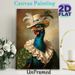 Anthropomorphic Peacock Painting Poster, Rich-hued Realistic Oil-style Poster, Elegant Peacock With Pearl-trimmed Hat & Ruffled Collar, Sophisticated_maomaolike.com
