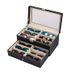 Unisex Household collection 12 grid wooden pu leather glasses storage box glasses box display box double layer glasses storage box leather_maomaolike.com