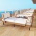 Patio Wicker Daybed Outdoor Boho Rattan Loveseat Sofa With 6 Sturdy Metal Legs Adjustable Foot Pads Seat And Back Cushions_maomaolike.com