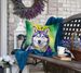 Siberian Husky King Of Mardi Gras Throw Pillow Machine Washable, Indoor Outdoor Decorative Pillow For Couch, Bed Or Patio, 18Hx18W_maomaolike.com
