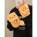 Bear Half-Finger Flip Cover Plush Gloves For Women, Autumn And Winter Warm Fleece-Lined Thickened Cute Student Writing Cold-Proof_maomaolike.com