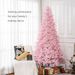 7.5 FT Tall PreLit Artificial Christmas Tree With Realistic Branches, 500 Warm White LED Lights And 1346 Tips, Pink_maomaolike.com