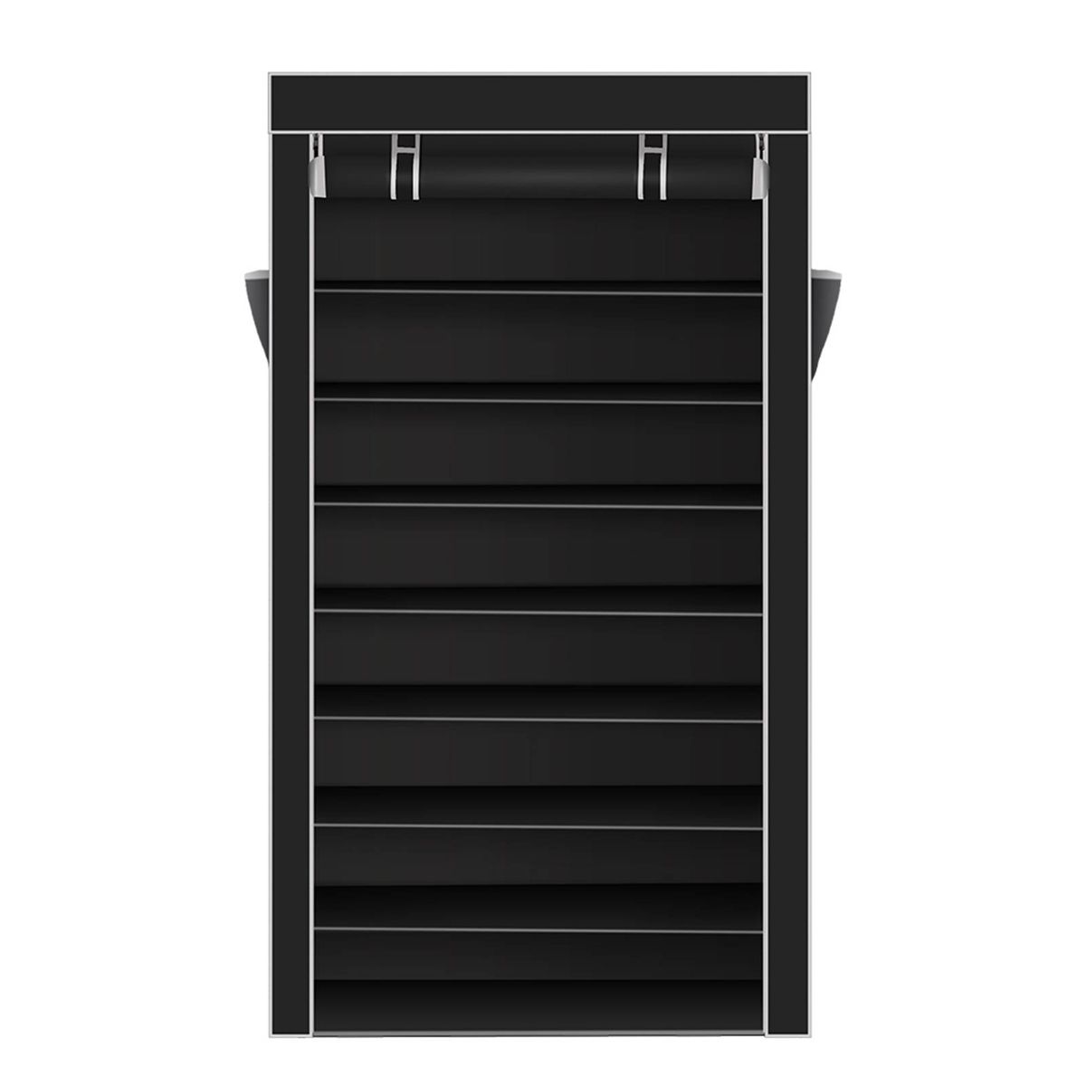 10 Tiers Shoe Rack Black Dustproof Cover Closet Shoe Storage Cabinet Organizer_maomaolike.com