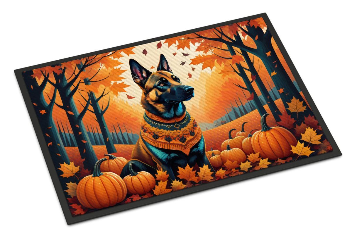 Belgian Malinois Fall Doormat Front Door Mat Indoor Outdoor Rugs For Entryway, Non Slip Washable Low Pile, 24H X 36W_maomaolike.com