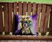 Staffordshire Bull Terrier King Of Mardi Gras Throw Pillow Machine Washable, Indoor Outdoor Decorative Pillow For Couch, Bed Or Patio, 14Hx14W_maomaolike.com