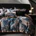 Spring And Summer High-End Tencel Cotton Cool Four-Piece Set Retro Style Simple Digital Print Duvet Cover Bed Sheet Bedding_maomaolike.com