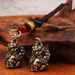 Brass Coin Pixiu Keychain Accessory Vintage Car Key Wanguan Pendant Street Stall Small Items Wholesale_maomaolike.com