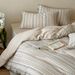 Wholesale INS Japanese Simple Linen Striped Pure Jacquard Four-Piece Wabi-Sabi Style Full Washed Cotton 4-Piece Set_maomaolike.com
