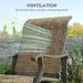 Outdoor Glider Chair Patio Glider Swing Chair With Mesh Seat, Steel Frame For Backyard, Garden, Porch, Light Mixed Brown_maomaolike.com