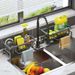 Kitchen Drainage Sponge Household Sink, Cloth Countertop, Steel Wire Ball, Detergent And Storage Rack, Integrated_maomaolike.com