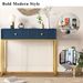 Modern Sleek Console Table Two Drawers With Stripe Design For Living Room And Entryway_maomaolike.com