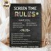 Screen Time Rules Painting Poster, Chalkboard-style Colorful Checklist Poster, Helps Establish Clear Daily Screen-time Guidelines, Suitable For Home_maomaolike.com
