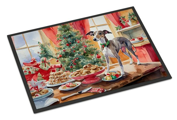 Italian Greyhound Christmas Cookies Doormat Front Door Mat Indoor Outdoor Rugs For Entryway, Non Slip Washable Low Pile, 24H X 36W_maomaolike.com