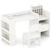 Kids Art Table And Chair Set With Detachable Paper Roll Holder And Cabinet_maomaolike.com
