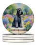 Kerry Blue Terrier Spring Path Large Sandstone Coasters Pack Of 4 Absorbent Round Coasters Decor Gifts For Men Or Women, 4 In, Multicolor_maomaolike.com