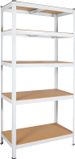 5 Tier Laminated White Metal Shelving Unit Adjustable Garage Storage Utility Rack Heavy Duty Shelves Organization Multipurpose Shelf Warehouse Basement Pantry 29" W X 12" D X 59" H 1Pack_maomaolike.com