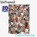 Diverse Multi-Ethnic Crowd Painting Poster, Vibrant Flat Illustration Poster, Highlights Human Diversity, Suitable For Home, Office And Living Room_maomaolike.com