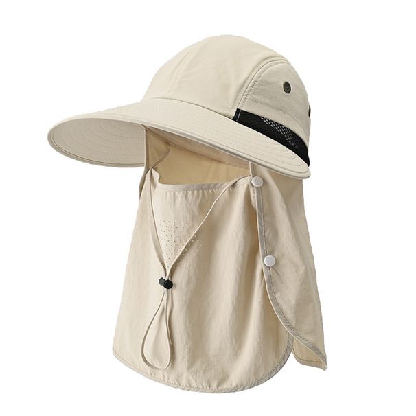 Hot Sale Fishing Wide Brim Bucket with Neck Cover Quick Dry Outdoor Sports Jungle Hiking Hat Men Fishermen Sun Protected Cap_maomaolike.com